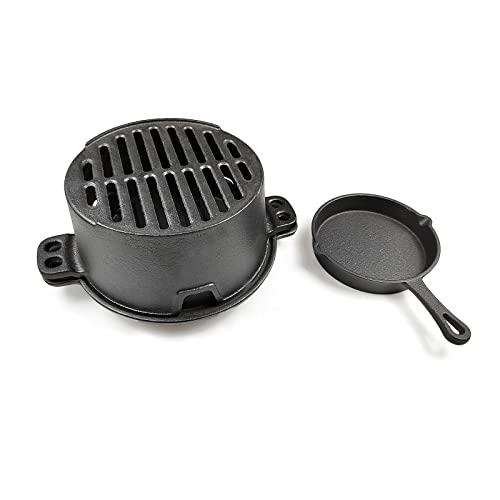 HAWOK Pre-seasoned Hibachi Grill, Charcoal Grill for Outdoor Camping BBQ Cooking……