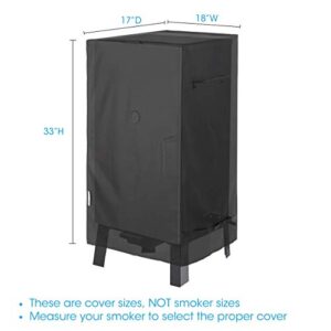 Unicook 30 Inch Electric Smoker Cover, Heavy Duty Waterproof Smoker Grill Cover, Fade and UV Resistant Square Vertical Smoker Cover, Durable and Convenient, 18" W x 17" D x 33" H