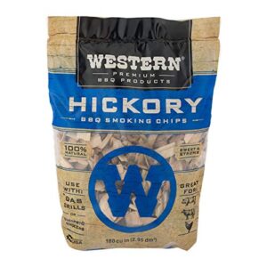 western premium bbq products hickory bbq smoking chips, 180 cu in