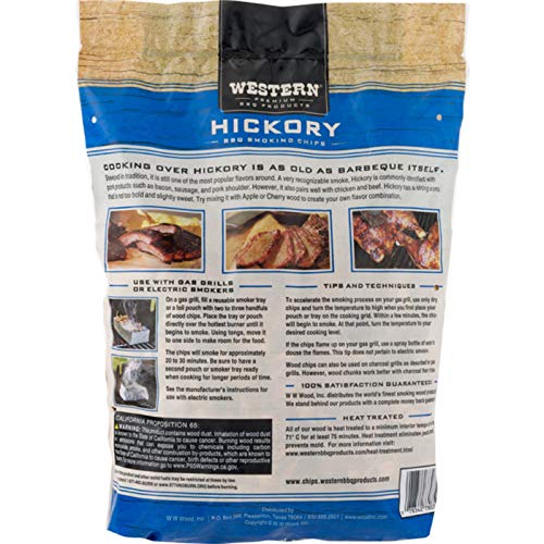 Western Premium BBQ Products Hickory BBQ Smoking Chips, 180 cu in