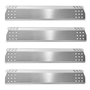 kalomo 15 1/8 x 3 1/4”grill heat plates parts for master forge 1010048 models, heat shield burner cover flame tamer, stainless steel gas grill heat tent bbq gas replacement parts, set of 4