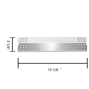 Kalomo 15 1/8 x 3 1/4”Grill Heat Plates Parts for Master Forge 1010048 Models, Heat Shield Burner Cover Flame Tamer, Stainless Steel Gas Grill Heat Tent BBQ Gas Replacement Parts, Set of 4