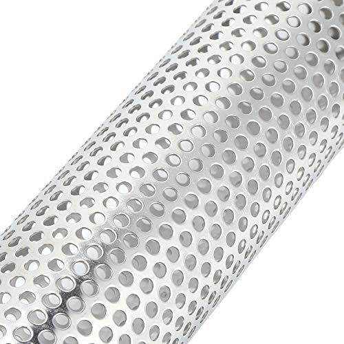 Smoker Tube, Perforated Stainless Steel Portable Smoker Tube Made of 304 Stainless Steel Density Diffusion Holes for Electric Gas Charcoal Grill Smokers