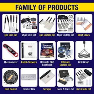 Grillers Choice Griddle Accessories, Flat Top Grill Accessories.Commercial Quality Cast Iron Grill Press and Melting Dome. Griddle Grill Dome for Cooking and Griddle Cheese Press.