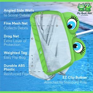 Effortlessly Clean Your Pool with The Skimmie Ms. Frog Large Leaf Rake - 20" Wide Big Mouth Pool Skimmer Net for Above Ground and In Ground Pools, Spa Hot Tubs, and Ponds