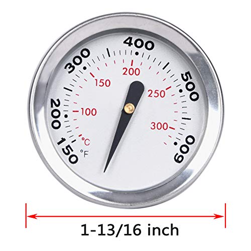 GGC Thermometer Replacement for Weber 60540 Spirit E/S210 E/S220 E/S230 Charcoal Q120 Q200 Q300 Series Grills,Temperature Gauge for 7581 (Dia 1-13/16")