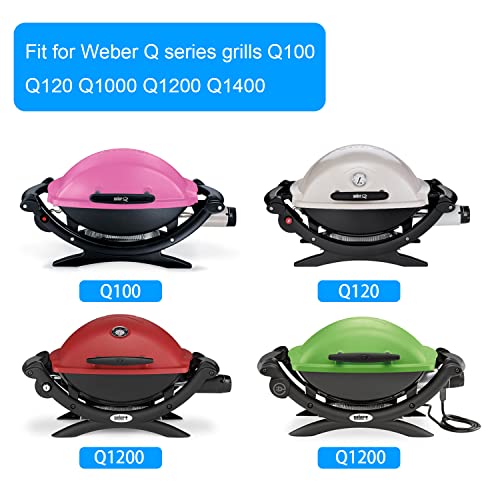 6558 Weber Griddle Cast Iron Griddle for Gas Grill, Profire Cooking Griddle Parts for Weber Q100 Q120 Q140 Q1000 Q1200 Q1400 Series, Weber Q1200 Griddle, Grill Accessories for Weber Outdoor Grill