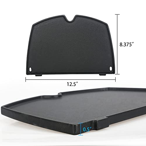 6558 Weber Griddle Cast Iron Griddle for Gas Grill, Profire Cooking Griddle Parts for Weber Q100 Q120 Q140 Q1000 Q1200 Q1400 Series, Weber Q1200 Griddle, Grill Accessories for Weber Outdoor Grill