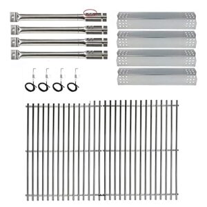 hisencn replacement parts for master forge 1010037 gas grill models, stainless steel burners, stainless heat plates tent shield and cooking grids grill grate repair kit