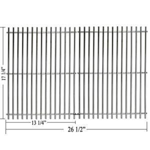 Hisencn Replacement Parts for Master Forge 1010037 Gas Grill Models, Stainless Steel Burners, Stainless Heat Plates Tent Shield and Cooking Grids Grill Grate Repair Kit