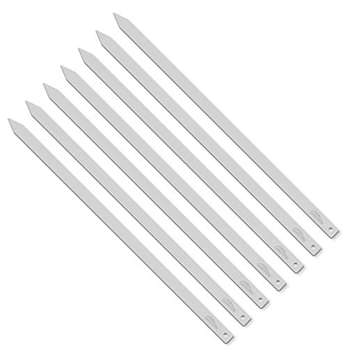 Goutime Kabob Skewers, 27 Inch,1 Inch Wide Stainless Steel Flat BBQ Barbecue Kebab Skewers,No-Wood Handle,for Persian,Brazilian,Koobideh Grilling,Set of 7 with Storage Bag