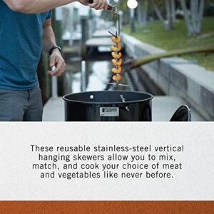 Pit Barrel Cooker Vertical Skewers | 4 Stainless Steel 10" Reusable Skewers | Barrel Smoker Hanger Kabab Skewers for Meat and Veggies | Set of 4