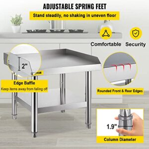 VEVOR Stainless Steel Equipment Grill Stand, 24 x 24 x 24 Inches Stainless Table, Grill Stand Table with Adjustable Storage Undershelf, Equipment Stand Grill Table for Hotel, Home, Restaurant Kitchen