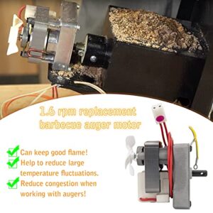 IVONNEY Auger Motor for Pit Boss Traeger Auger Motor Replacement, Grill Auger Motor Compatible with Pellet Grills & Camp Chef Smoker Grill - 1.6Rpm Barbecue Auger Motor, 110V 60Hz 