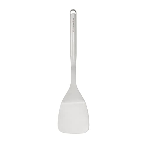 KitchenAid Premium Solid Turner with Hang Hook, 13.6-Inch, Stainless Steel