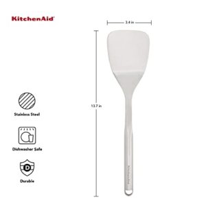 KitchenAid Premium Solid Turner with Hang Hook, 13.6-Inch, Stainless Steel