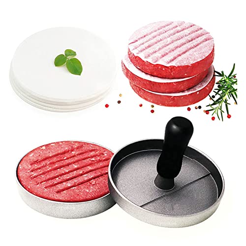 YoCosii Hamburger Press Patty Maker with 100 Free Patty Papers，Non Stick Burger Patty Maker Mold