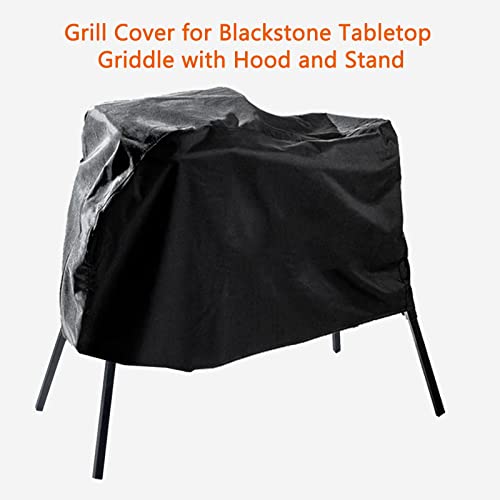 Grill Cover for Blackstone 17 inch & 22 inch Griddle with Hood and Stand, Outdoor Heavy Duty 600D Polyester Griddle Cover for Blackstone 17 inch & 22 inch Griddle