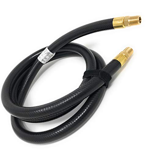 5' Feet High Pressure Gas Hose Pressure Washer Hose Air Hose Assembly [3285] 1/4 MNPT Brass Coupling Male Connector Fittings for LP Gas Tanks RV BBQ Heaters Air Compressor