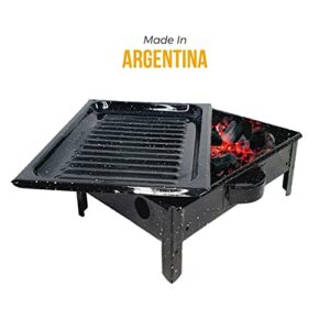 GOLIBER Brasero Parrilla de Mesa (Grill Argentina) - Commercial BBQ Table Meat Warmer. Original Argentina Barbecue - Enameled Finish. (Pack of 2)