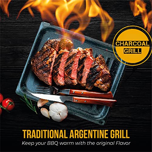 GOLIBER Brasero Parrilla de Mesa (Grill Argentina) - Commercial BBQ Table Meat Warmer. Original Argentina Barbecue - Enameled Finish. (Pack of 2)