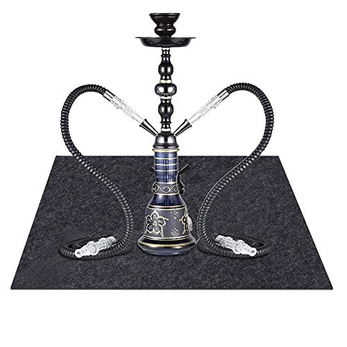 Delooant Under the Hookah Set Mat, Soft Felt Fabric, Absorbing Oil Pads, Reusable Durable Washable Floor Mat Protect Decks, Patios, Grease Splatters(Hookah Mat:24inches x 30inches), grey