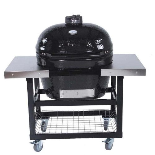 Primo Ceramic Charcoal Smoker Grill On Cart With Side Tables - Oval Xl