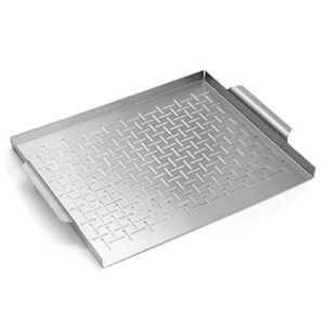 Yukon Glory YG-719 Premium Large Stainless Steel Pan Topper Tray for Outdoor Grill - Perfect for Veggie Grilling,BBQ and More - Great Grilling Accessories and Grilling Gifts