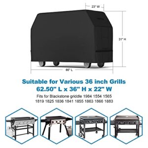 36 inch Griddle Cover for Blackstone, 600D Heavy Duty Waterproof Canvas Flat Top Gas Grill Cover for Blackstone 36" Griddle Cooking Station Barbecue Cover 1984 1554 1560 1565 1825 1836 1855 1863 1866