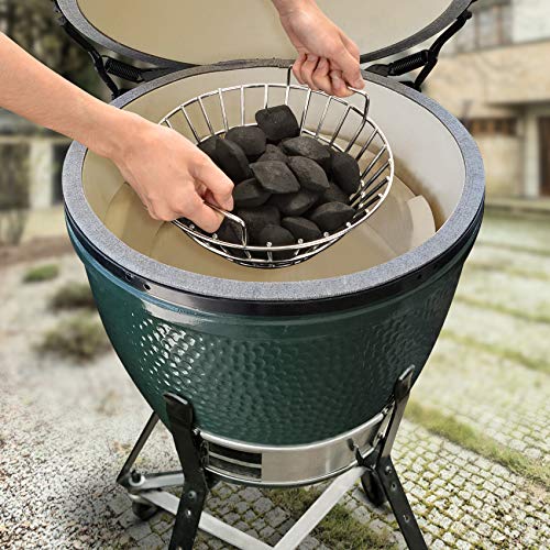 only fire #8567 Charcoal Ash Basket Stainless Steel Charcoal Holder with Handles, Fits for Kamado Joe-Joe Junior Grill