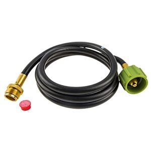 mixrbbq adapter hose 6501 for weber baby q, weber q 100, weber q 120, q1200, weber q, weber q 200, weber q 220 series and gas go-anywhere grills, 6-feet, black