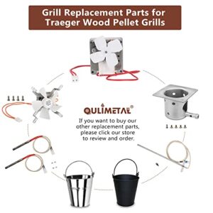 QuliMetal Grill Auger Motor Kit Replacement Parts for Traeger, Pit Boss Wood Pellet Grills & Camp Chef Smokers (Except PTG), Upgraded Auger Motor, 110V 60Hz 2 Pole