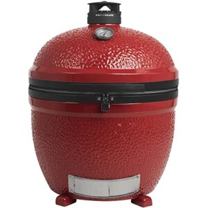 kamado joe bj24nrhc big joe ii stand alone charcoal grill, blaze red