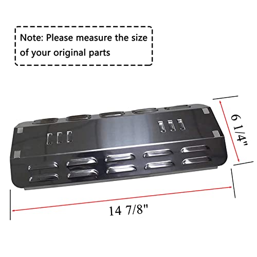 Criditpid Grill Replacement Parts for Master Forge MFA350CNP, MFA350BNP, Porcelain Steel Heat Plate Shield Burner Cover, Stainless Burner Tube Replacement for Dyna-Glo DGP350NP, 101-03005.