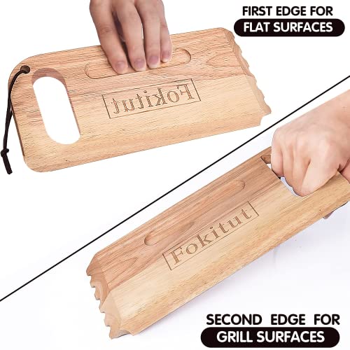 Wood Grill Scraper, Wooden Grill Scraper, Wooden Grill Cleaner Scraper, Wood BBQ Scraper for Grill, Wooden Barbeque Grill Grate Cleaner