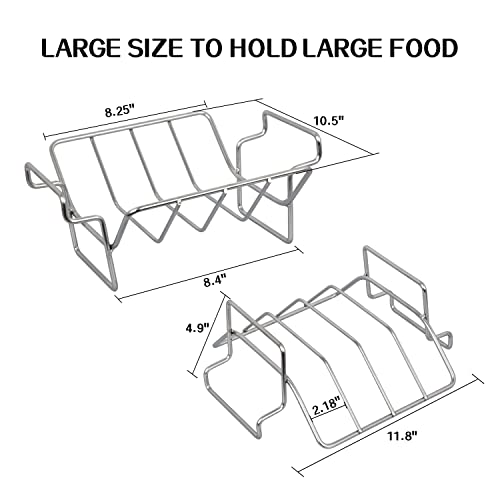 Burly grill Turkey Rack Turkey Toasting Rack for Big Green Egg, BBQ Rib Rack for Smoking Turkey Smoker Roasting Rack Roaster Pan Stainless Steel for Large Big Green Egg and Kamado Joe Pit Boss