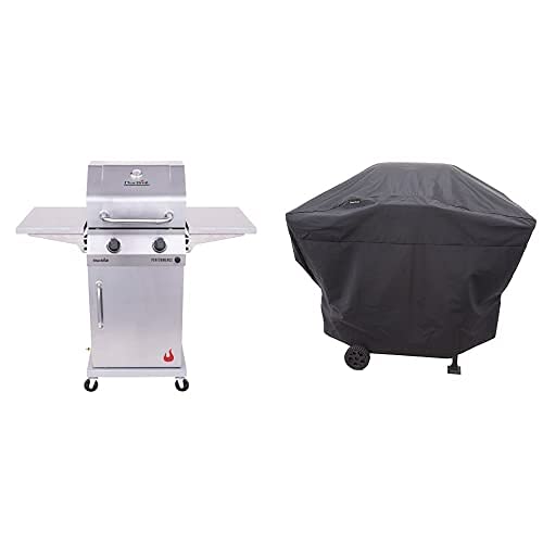 Char-Broil 463660421 Performance 2-Burner Cabinet Style Liquid Propane Gas Grill, Stainless Steel & Performance Grill Cover, 2 Burner: Medium