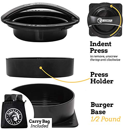 MOUNTAIN GRILLERS Burger Press Patty Burger Maker - Non Stick Hamburger press Mold Kit for Easily Making Delicious Stuffed Burgers, Regular Beef Burger and Perfect Shaped Patties - Bonus 40 Wax Papers