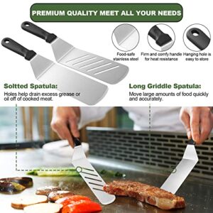 Griddle Accessories Kit, 43PCS Flat Top Grill Accessories Set for Blackstone and Camp Chef, Grill BBQ Spatula Set with Enlarged Spatulas, Basting Cover, Scraper, Tongs for Outdoor BBQ