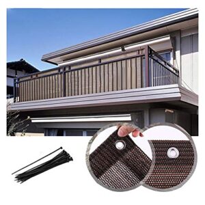pengfei sun shade fabric shading net fence privacy screen with grommets and cable zip ties for terraces, porches, gardens, hole spacing 30cm (color : brown, size : 2.7×0.9m)