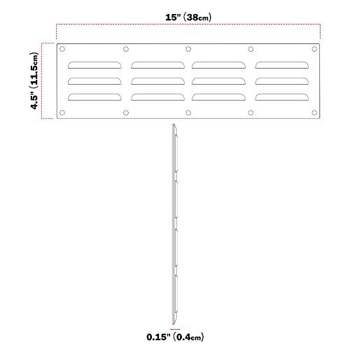 Stanbroil Stainless Steel Venting Panel for Grill Accessory, 15" by 4-1/2"