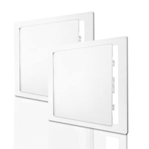 morvat access panel 12×12 inch for drywall & ceiling with door, heavy-duty durable abs plastic & easy install access box, wall hole cover plate for plumbing & electrical cables & wiring, white, 2 pack