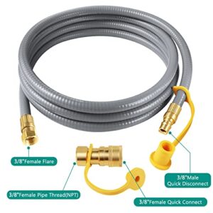 5249 Propane to Natural Gas Conversion Kit for Grill, Compatible with Blackstone 28"/36" Griddles, Rangetop Combo, Single Burner Rec Stove & Tailgater, 10FT Gas Hose & 3/8" Quick Connect Fitting