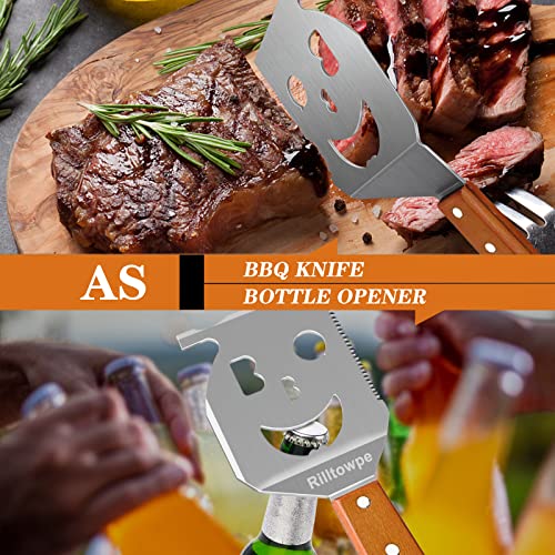 5-in-1 Grill Spatula for Outdoor Grill, Grill Grate Lifter and Stainless Steel Spatula, Grill Accessories for Outdoor Grilling. 18 Inch Stainless Steel Grill Tools，Unique BBQ Gifts