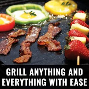 Grillaholics Grill Mat - Set of 2 Heavy Duty BBQ Grill Mats for Outdoor Grill - Non Stick, Reusable, and Easy to Clean - Lifetime Manufacturers Warranty