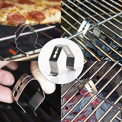 6 Pieces Grill Thermometer Probe Clip Holder for BBQ Smoker，Universal Upgraded Stainless Steel Barbecue Temp Probe Clip