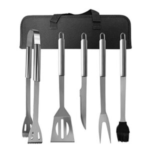 SDLQY-BBQ Grilling Tools Set - Stainless Steel Grilling Accessories with Free Portable Bag. (5PCS)