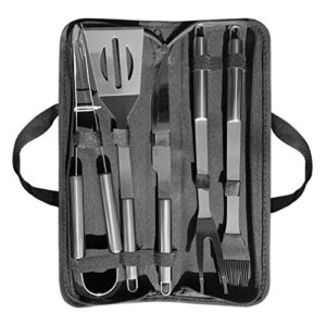 SDLQY-BBQ Grilling Tools Set - Stainless Steel Grilling Accessories with Free Portable Bag. (5PCS)