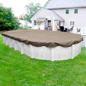 Pool Mate 571218-4 Sandstone Winter Pool Cover for Oval Above Ground Swimming Pools, 12 x 18-ft. Oval Pool