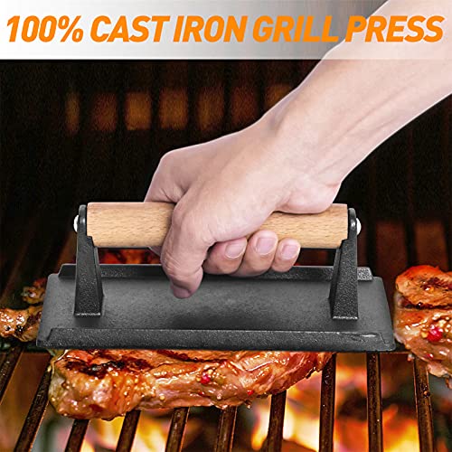 Flat Top Griddle Accessories Kit, 12 Inch Round Basting Cover with 7 Inch Burger Press, BBQ Accessories for Grill Cooking Indoor or Outdoor, for Blackstone and Camp Chef Griddle